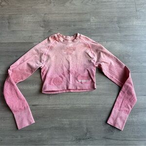 EUC Gymshark OMBRE SEAMLESS CROP TOP - PEACH CORAL